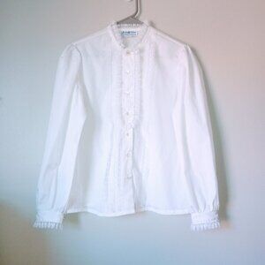 Vintage RARE Lady Holiday Silk Shirt with Ruffles